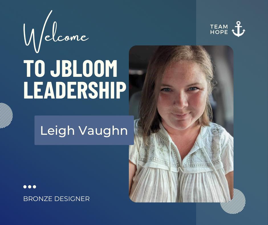 Really excited to celebrate Leigh Anne Marie Vaughn today! We are officially welcoming her to JBloom Leadership. 

This fall she has embraced new challenges and enthusiastically grew her permanent jewelry business. She joined our marketing night and learned how to use Canva to make her own graphics. She learned about all of the amazing products we offer- including personalized jewelry and chill cups. And she shared her love of this business with a new team member. 

Her teachable spirit has earned her this pay increase and bonus. It’s such a joy working with someone who just gets it! I’m so proud of you, Leigh. And I’m so excited to see what you’ll do next. 

Congratulations and welcome to an amazing leadership team that is BLESSED to have you! 🩵